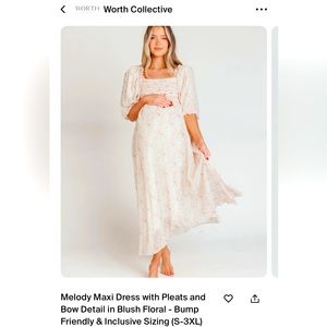 Worth Collective pink floral maternity dress